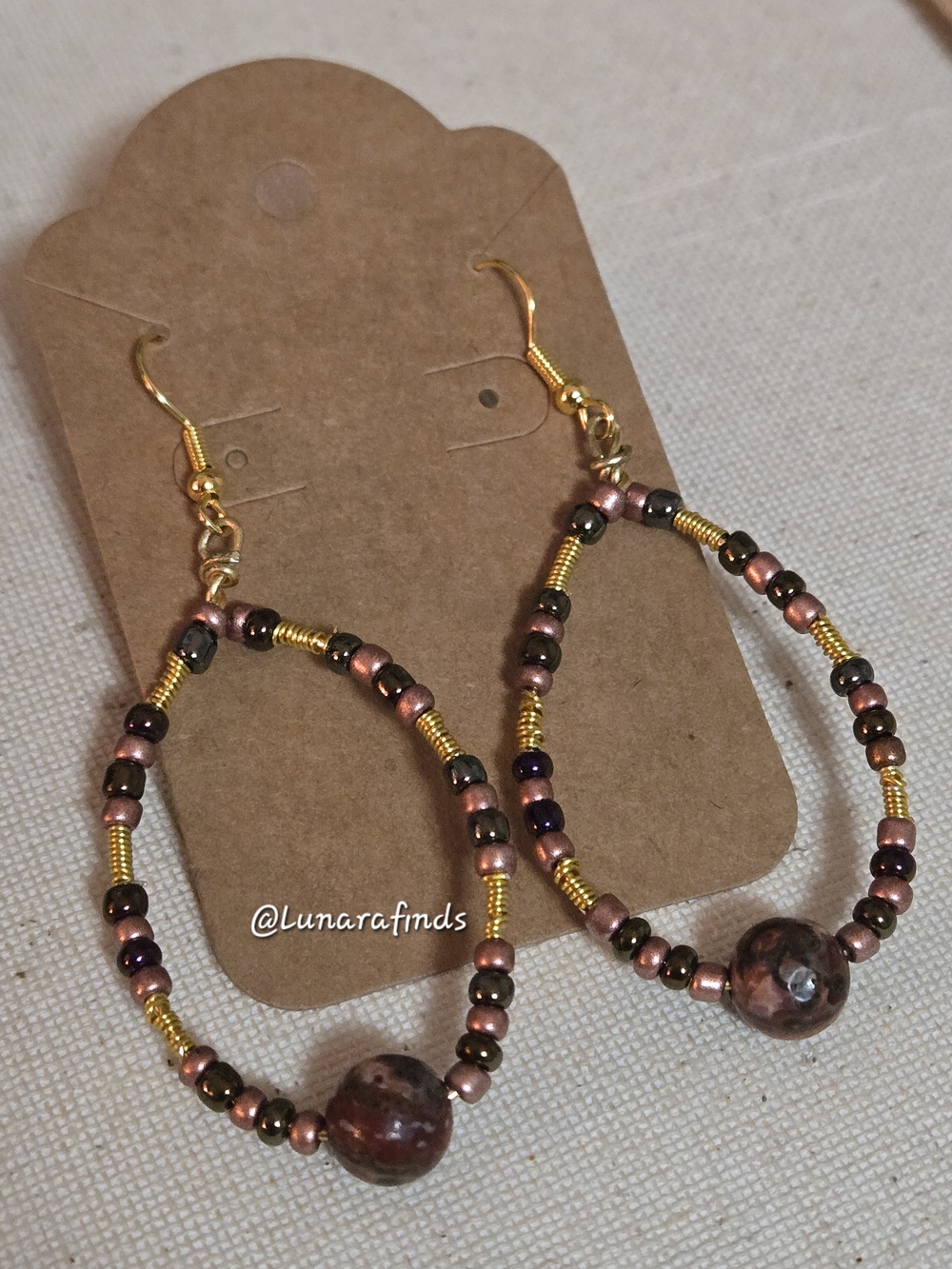 Leopard Jasper Boho Earrings